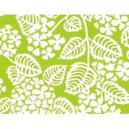 set de table fleuri vert