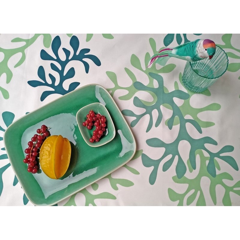 Set de table lessivable corail vert
