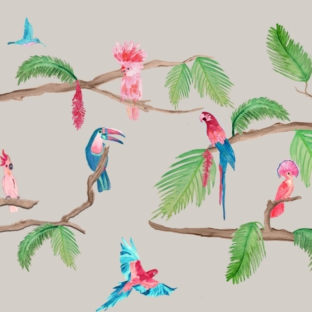 Wipe clean placemats Exotic birds