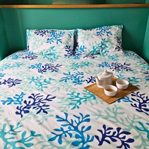 Housse de Couette 280X260 Corail bleu