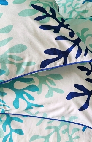 Federa rettangolare 50X70 in percalle di cotone Corallo blu