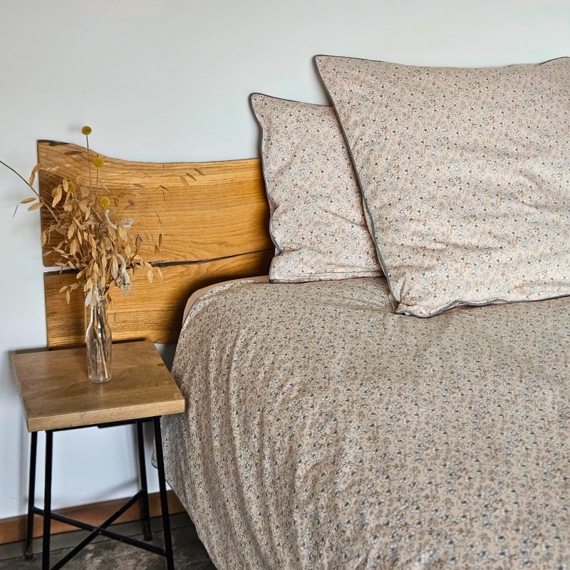 Housse de couette et oreillers assortis fleuris Anémone rose