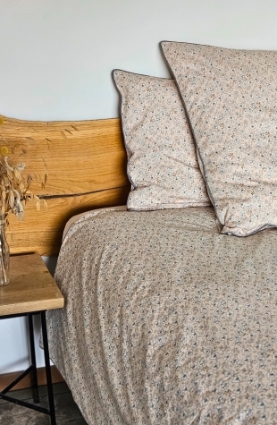 Housse de couette et oreillers assortis fleuris Anémone rose