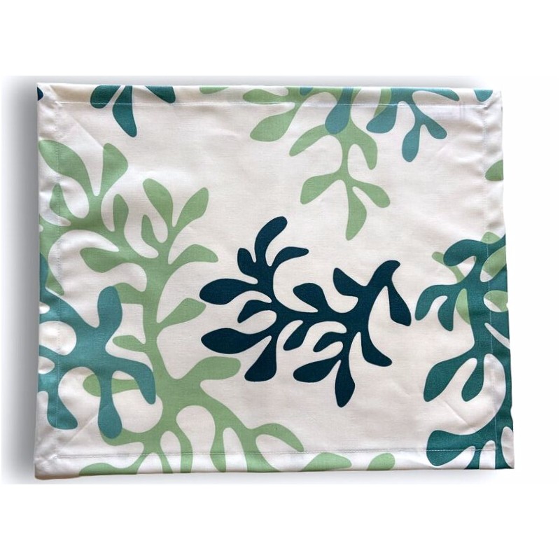 set de table blanc et vert