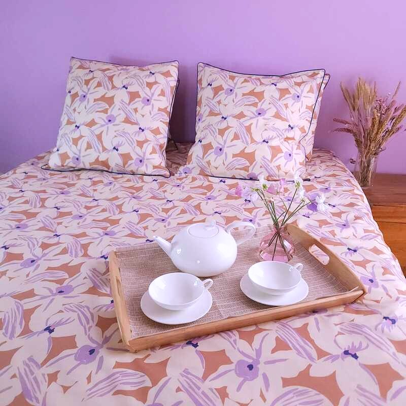 Housse de couette Iris rose