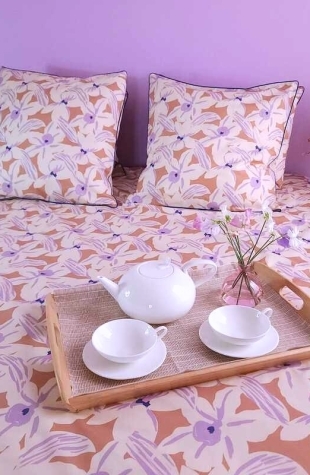 Housse de couette Iris rose
