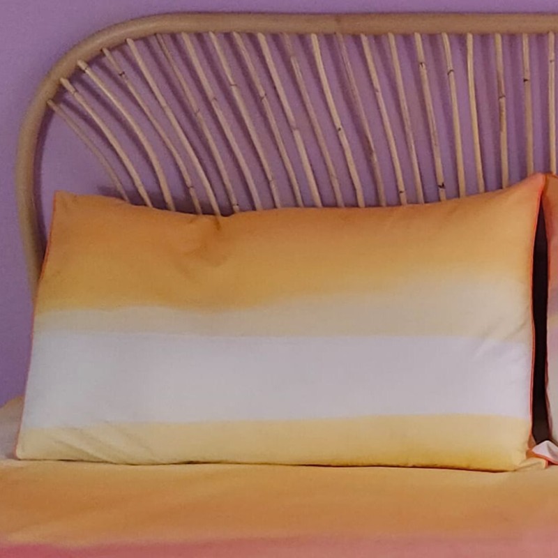 Taie d'oreiller à rayures Aquarelle jaune