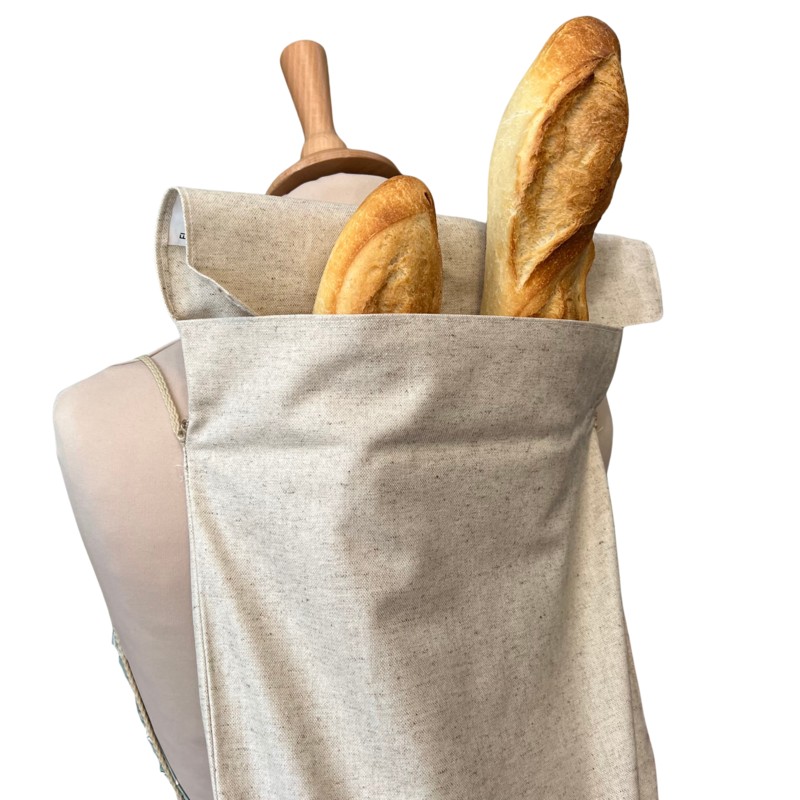 Sac à pain lin avec poche