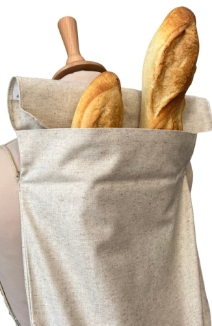 Sac à pain lin avec poche