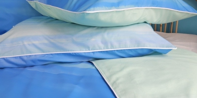 Housse couette coton bleu turquoise  Aquarelle