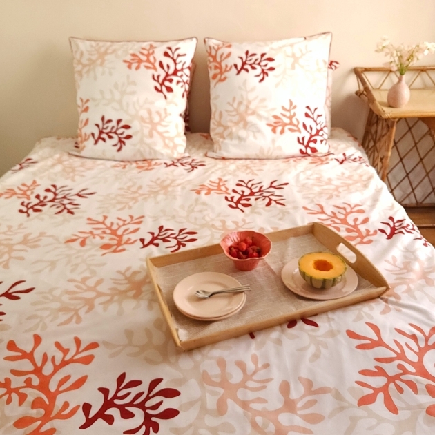 Duvet Cover Corail red