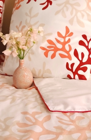 Copripiumino mare Corallo Rosso in cotone 240X260