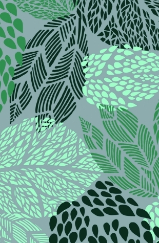  Nappe enduite Feuilles turquoise gris Fleur de Soleil