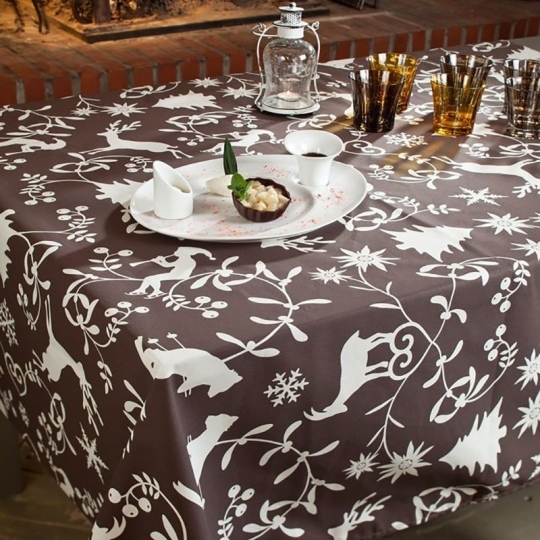 Tovaglia Antimacchia Montagna cioccolato - Fleur de Soleil