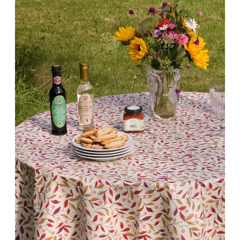 Nappe enduite ronde ou ovale Tilleul prune