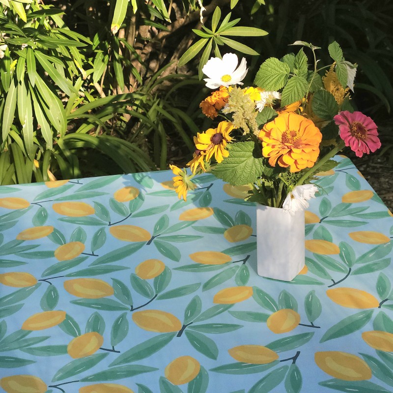 Nappe Citrons en coton enduit Fleur de Soleil