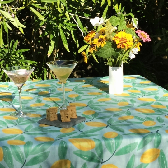 Nappe Citrons en coton enduit Fleur de Soleil