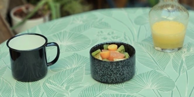 Tovaglia rotonda verde antimacchia Jungle