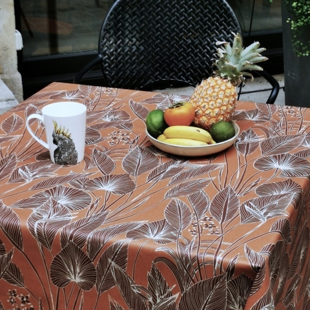 Tischdecke abwaschbar brauner Dschungel