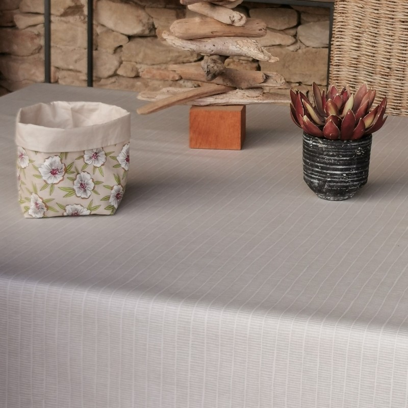 Nappe enduite bambou beige zoomé