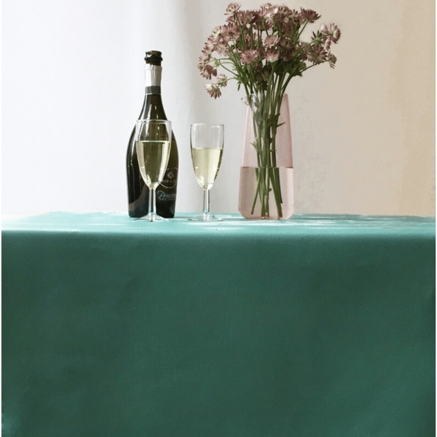 Dark green oilcloth tablecloth