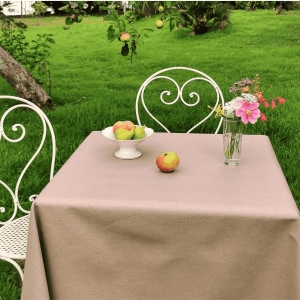 Nappe lin taupe made in France
