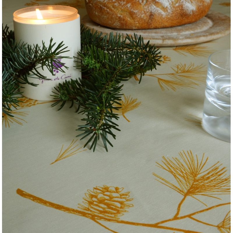 nappe enduite noël pin doré