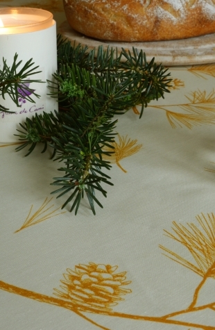 nappe enduite noël pin doré