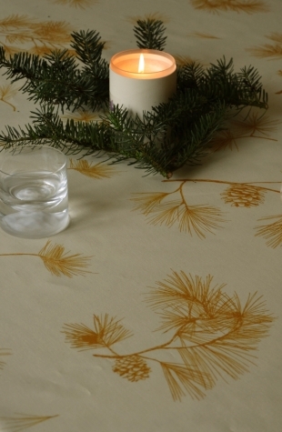 Weihnachtstischdecke abwaschbar Goldkiefer
