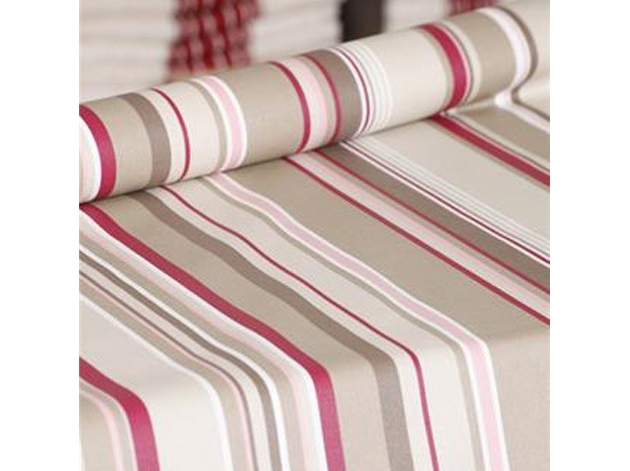  Tissu en coton enduit Rayure taupe Fleur de Soleil