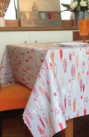  TISCHDECKE ABWASCHBAR FISCH KORALLE Fleur de Soleil