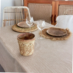 Bamboo taupe table runner