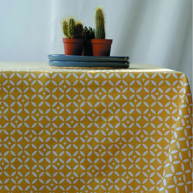 Chemin de table jaune curry Mosaïque