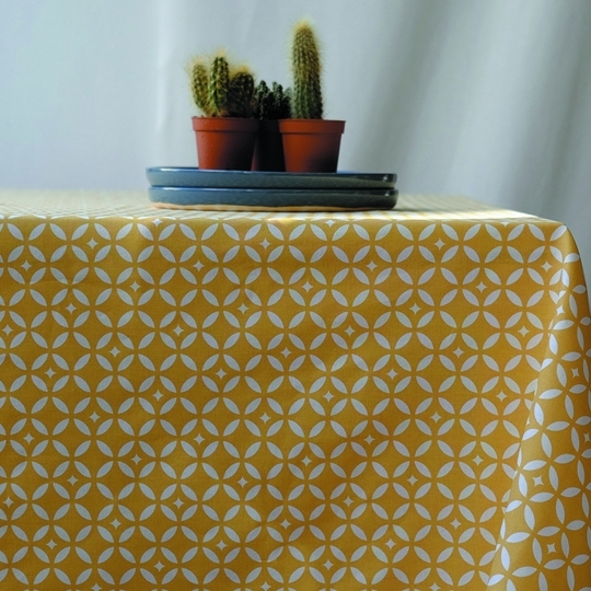 Chemin de table jaune curry Mosaïque