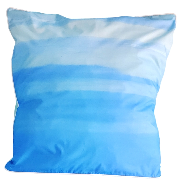 Turquoise aquarel kussensloop