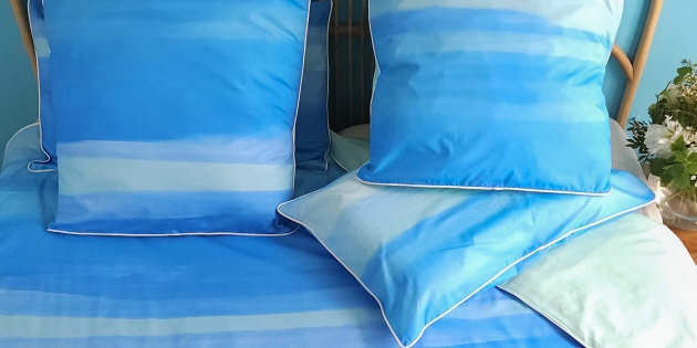 Taie d'oreiller Aquarelle turquoise