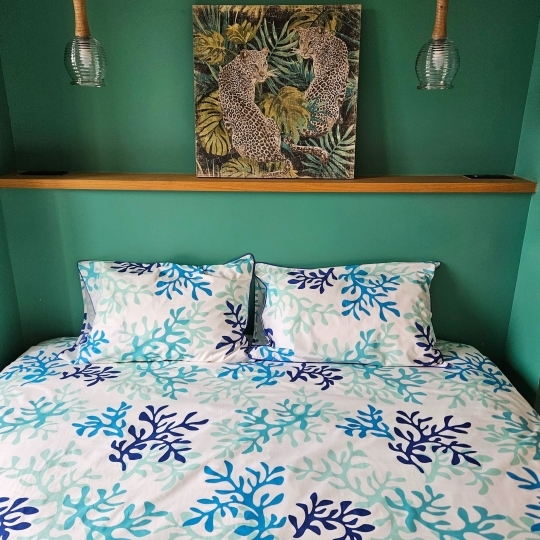 Bed linen set Corail blue