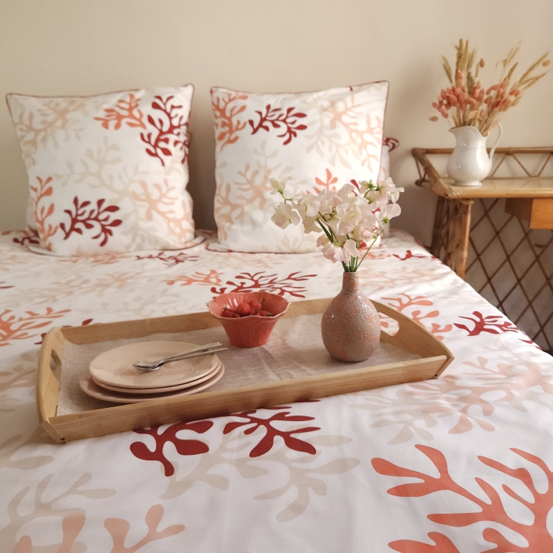 Bed linen set Corail red