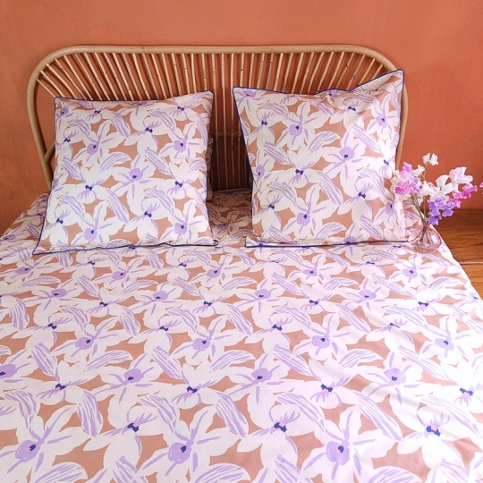Parure de lit Iris rose