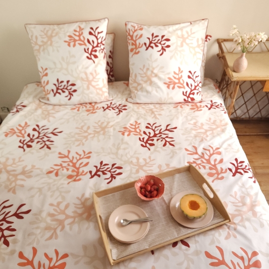 Bed linen set Corail red