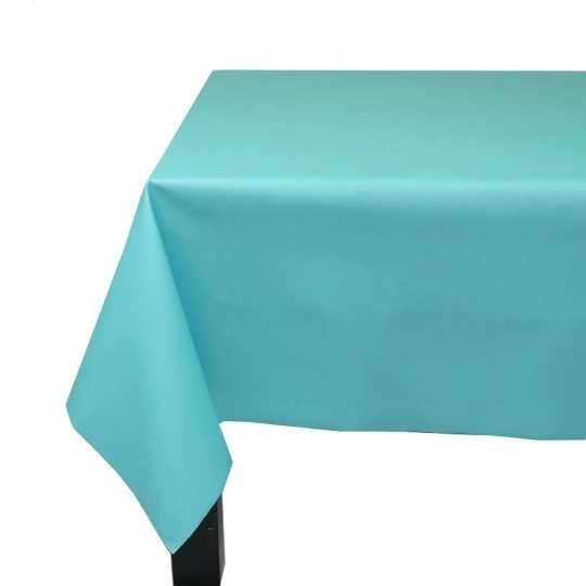 Tissu en coton enduit Uni Turquoise