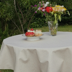 Nappe lin/coton ronde ou ovale enduite