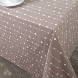  Tissu en coton enduit Perle taupe Fleur de Soleil