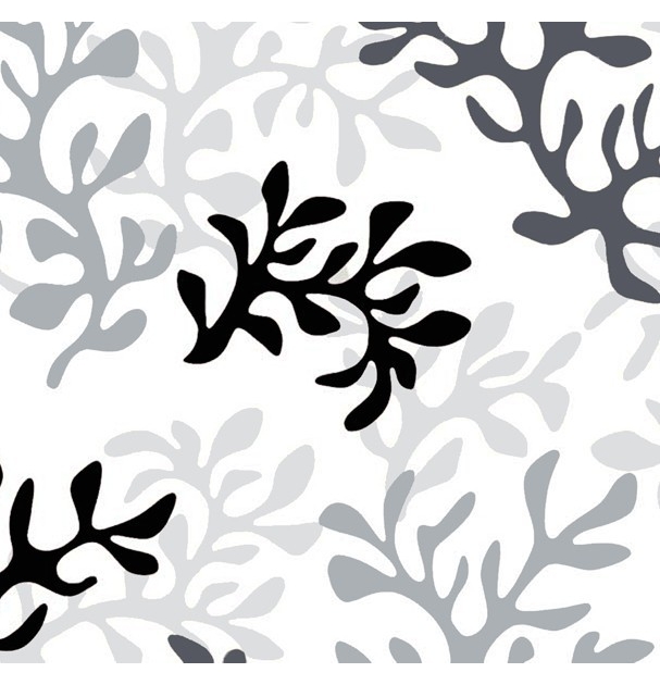  Tissu en coton enduit Corail gris Fleur de Soleil