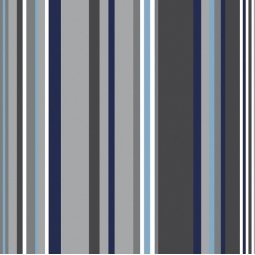 WIPE CLEAN FABRIC CUT STRIPE GREY/BLUE Fleur de Soleil