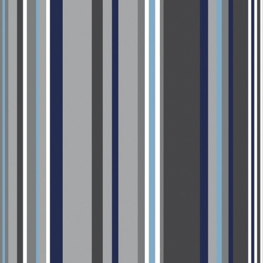 WIPE CLEAN FABRIC CUT STRIPE GREY/BLUE Fleur de Soleil