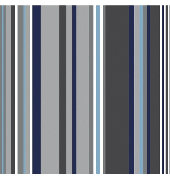 WIPE CLEAN FABRIC CUT STRIPE GREY/BLUE Fleur de Soleil